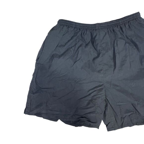 Vintage 90s Nike black large Swoosh Lined Swim Trunks Mens spell out - Picture 4 of 11